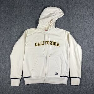 Nike Cal Golden Bears Berkley Full Zip Hoodie Jacket Off White Women Large #2468